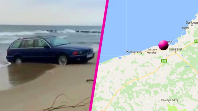 BMW na plaży, czyli miało być jak w amerykańskim filmie, skończyło się na wstydzie i wydatkach [ZDJĘCIA, WIDEO]