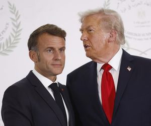 Emmanuel Macron i Donald Trump w Sharm el-Sheikh