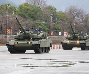 Czołgi K2 na torze testowym w Changwon