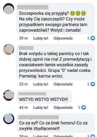 Komentarze internautów na profilu Anny Cieślak