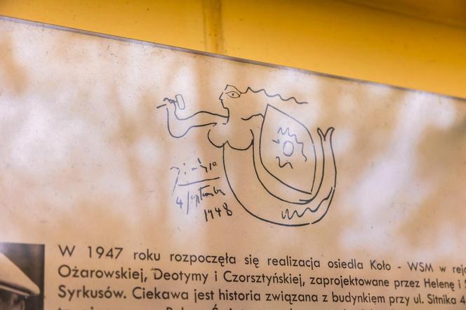 Osiedle WSM Koło II w Warszawie - zdjęcia. Pablo Picasso na ścianie i klatki schodowe typu ser