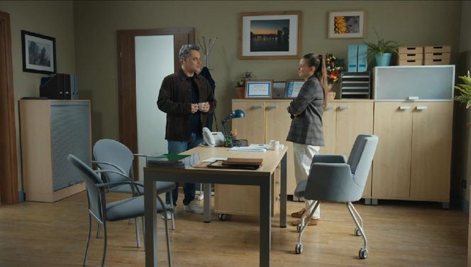 Barwy szczęścia, odcinek 3198. Karol (Jan Wieczorkowski), Gabrysia (Marta Juras)