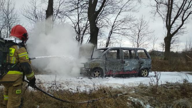 Pietrasze. Samochód osobowy stanął w płomieniach [ZDJĘCIA]