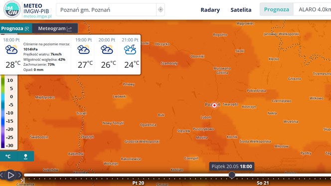 Poznań prognoza na piątek 20 maja