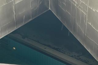 Zniszczenia po pożarze w Aqua Spa Kabaty