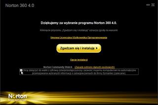 Polski Norton 360 4.0 - ekran instalacji