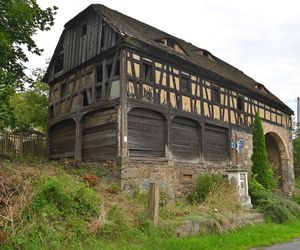 Torhaus - przysłupowy dom bramny z Działoszyna pod Bogatynią