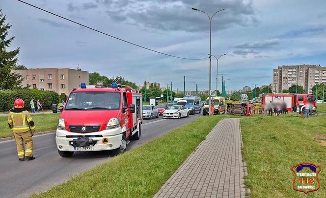 Zderzenie dwóch samochodów na ul. Jaśkowickiej w Tychach