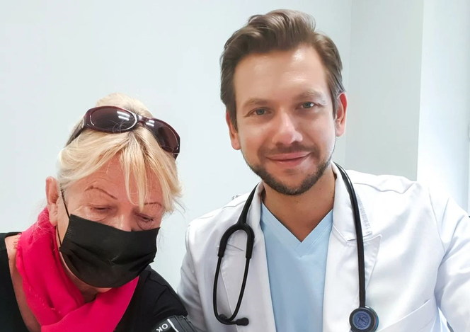 Dr Michał Tomaszewski z mamą