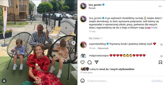 Wybory Prezydenckie 2025: Jak głosują gwiazdy? Lara Gessler