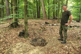 Stara młocarnia znaleziona na terenie Nadleśnictwa Lubaczów