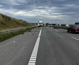 Wypadek na autostradzie A1. Zderzyły się ciężarówki