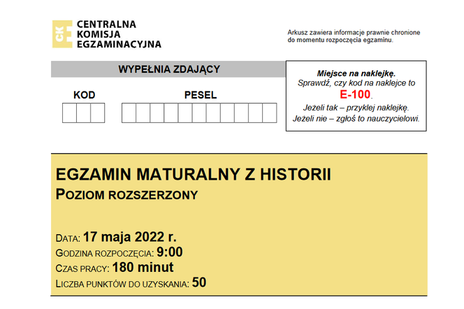 Matura rozszerzona 2022 historia - arkusz PDF, odpowiedzi, zadania. Co było na maturze?