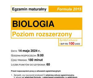 Matura 2024: biologia. Arkusze CKE i odpowiedzi. Poziom rozszerzony [Formuła 2015]