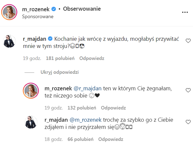 Małgorzata Rozenek i Radek Majdan prowadzą erotyczną rozmowę
