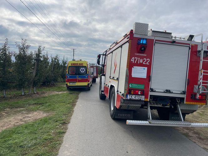 Tragedia w sadzie. Śmiertelny wypadek w Święcicy pod Sandomierzem. Mężczyzna przejechany przez platformę rolniczą