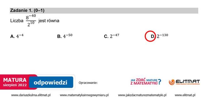 Matura 2022: matematyka, poprawka. Arkusz PDF	