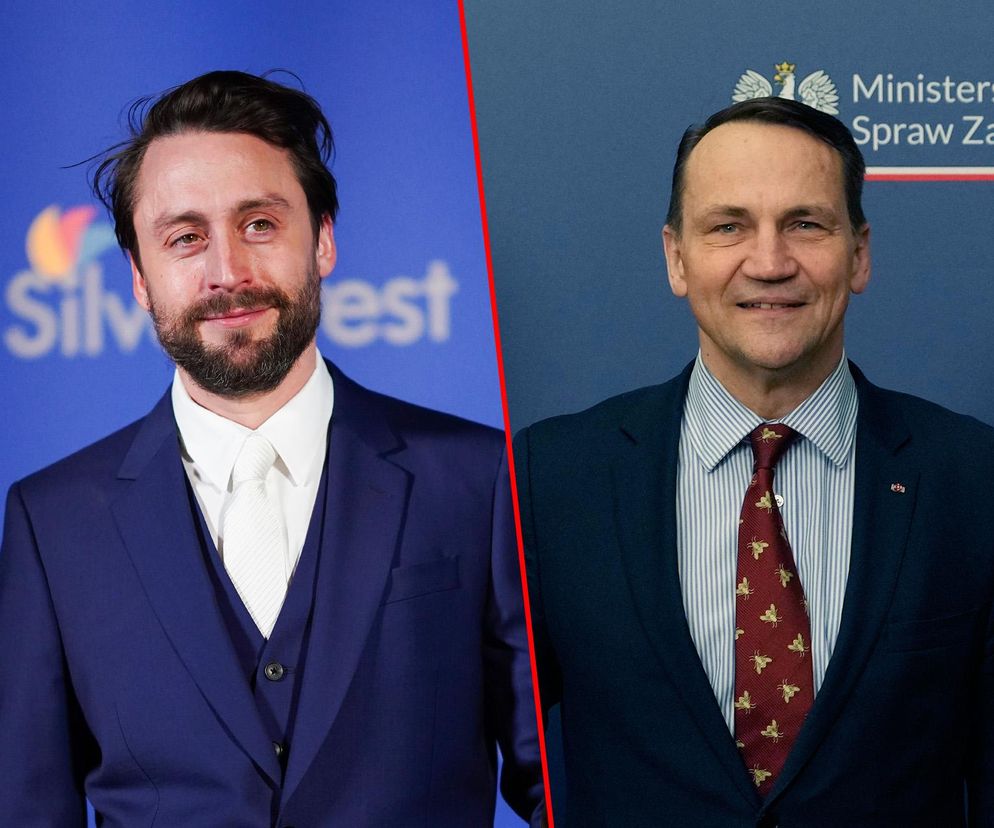 Radosław Sikorski i Kieran Culkin