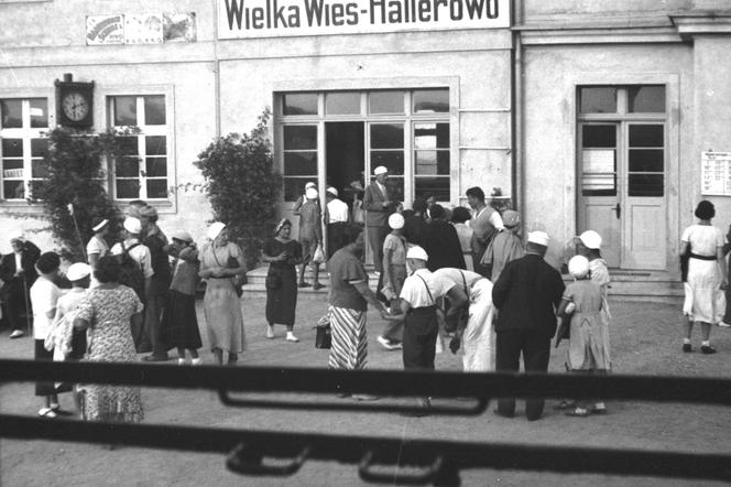 1933 rok Stacja kolejowa w Wielkiej Wsi-Hallerowo