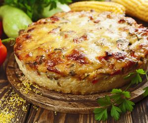 Zapiekanka z kaszy jęczmiennej z mięsem mielonym i warzywami