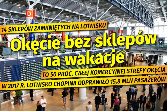 Okęcie bez sklepów na wakacje. Utrudnienia na lotnisku