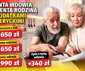 Renta wdowia z rentą rodziną i dodatkami emeryckimi