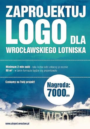 Konkurs na projekt logo dla Portu Lotniczego Wrocław. Plakat konkursowy