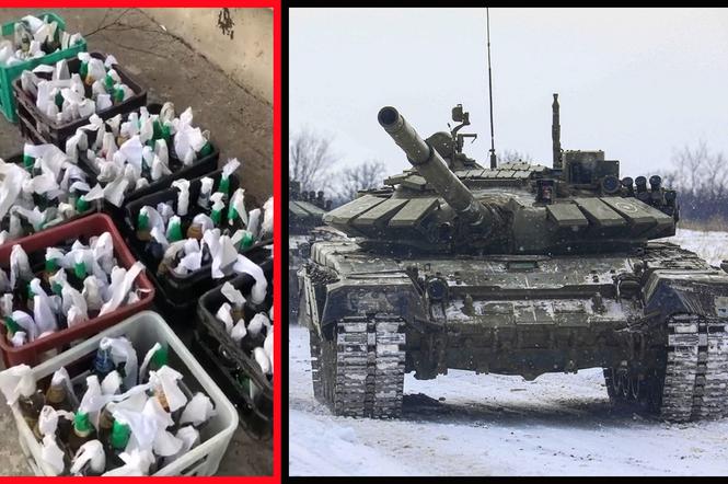 Wojna na Ukrainie. Koktajle Mołotowa. Czołgi. Relacja na żywo