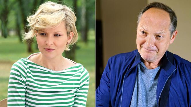 Barwy szczęścia, odcinek 1929. Bożena (Marieta Żukowska), detektyw (Tomasz Dedek)