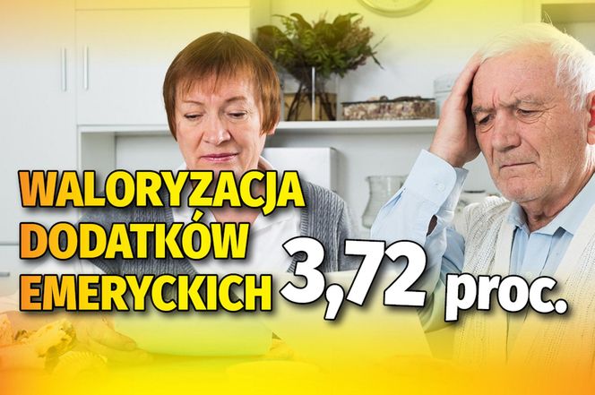 Waloryzacja dodatków emeryckich 3,72 proc.