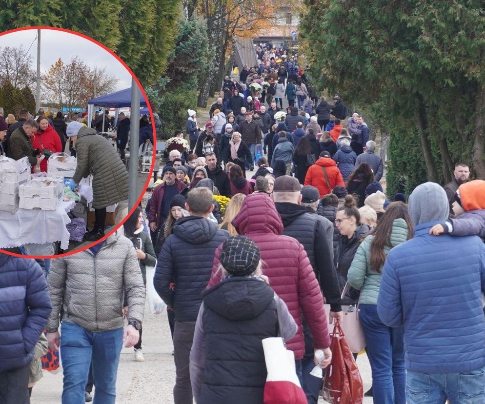 Tłumy na cmentarzach, korki na ulicach Białegostoku. Obok zniczy sprzedawano pączki