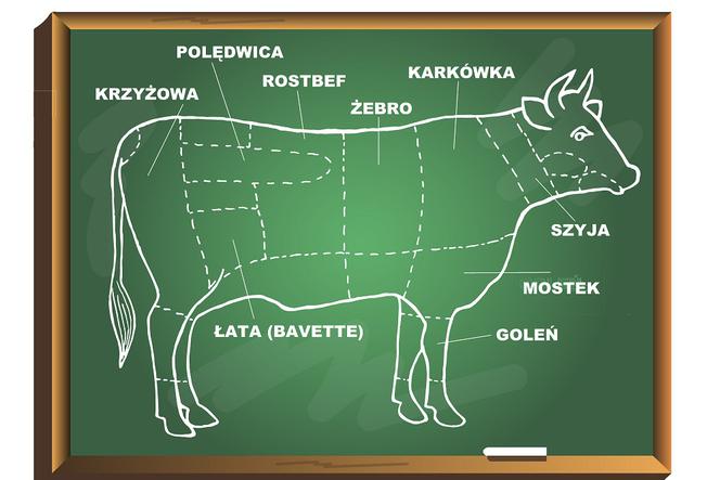 Rodzaje mięsa wołowego: podział tuszy wołowej na elementy