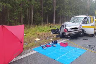 Zaścianek. Tragiczny wypadek na DK 8. Audi zderzyło się z lawetą. Dwie osoby nie żyją