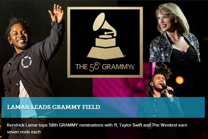 kadr ze strony Grammy Awards