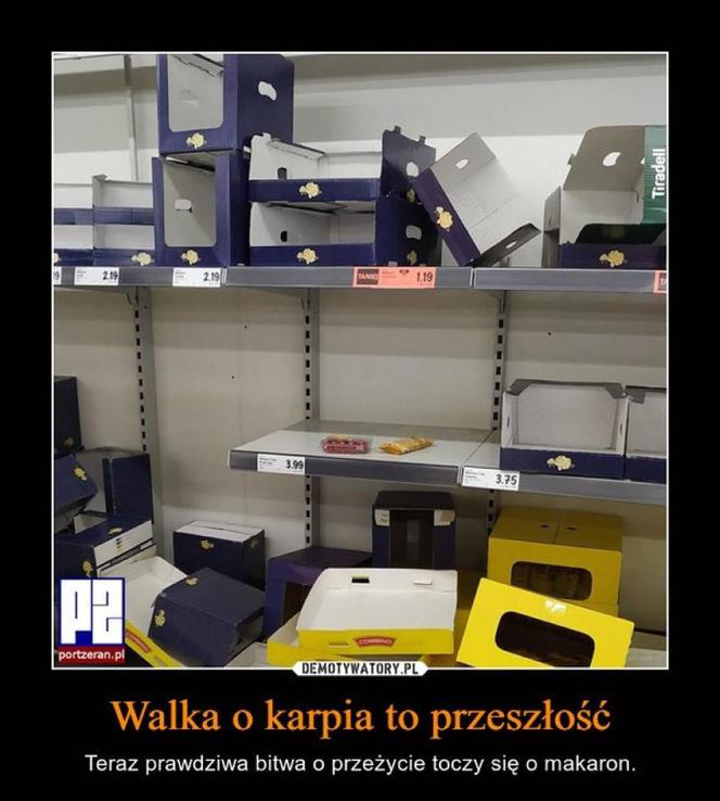 Puste półki w sklepach. MEMY - Polacy szturmują sklepy