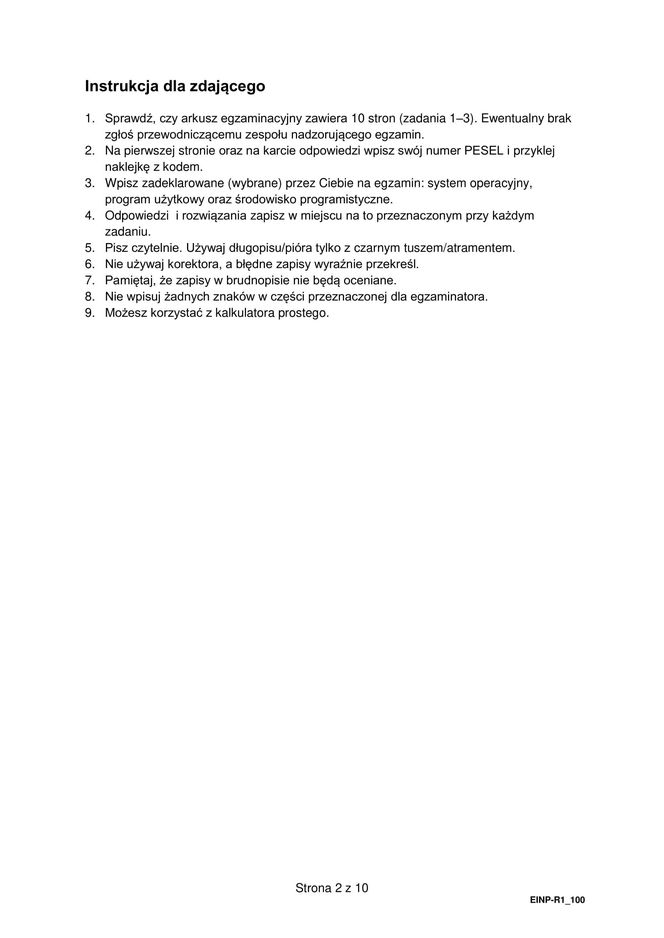 Matura 2025 informatyka rozszerzona - arkusz CKE 14.05.2025 - Formuła 2015