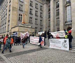 Protest przeciwko Kolei Dużych Prędkości w Katowicach 