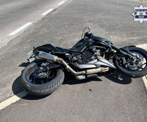 Wypadek motocyklisty i dziecka na rowerze