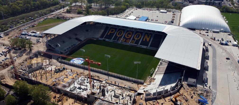 Trwa budowa Stadionu Miejskiego im. Floriana Krygiera w Szczecinie 