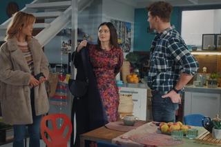 	M jak miłość odc. 1796. Iza (Adriana Kalska), Marcin (Mikołaj Roznerski), Kama (Michalina Sosna)