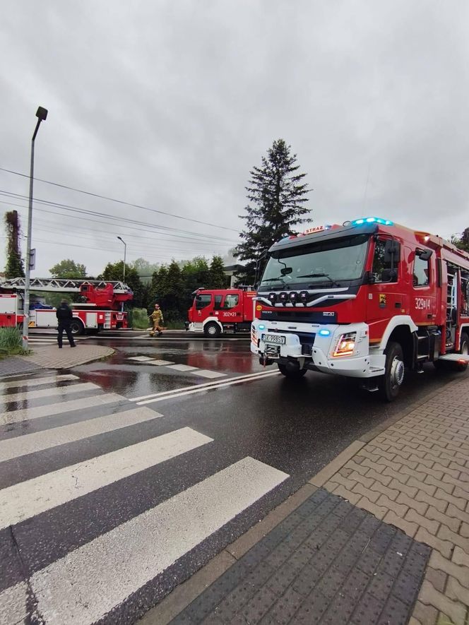 Pożar budynku w Katowicach