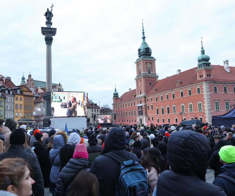 Wystąpienie Wołodymyra Zełenskiego na Zamku Królewskim w Warszawie