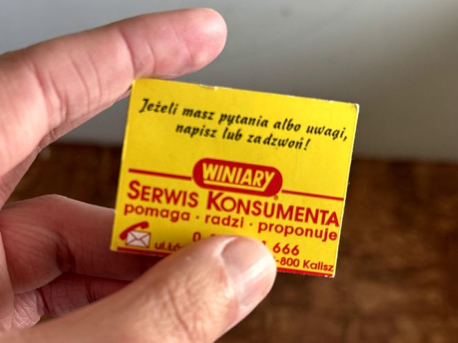 Logo marki Winiary projektu Zygmunta Miszczyka na gadżecie firmowym, lata 90.