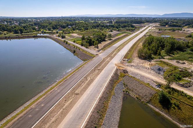 Plac budowy S1 Oświęcim - Dankowice w sierpniu 2024