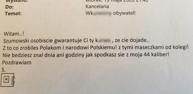 Grożą zabiciem Szumowskiego