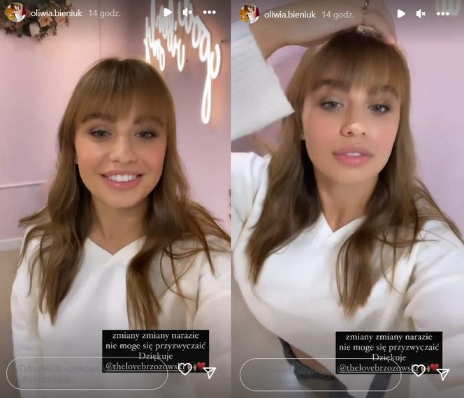 Oliwia Bieniuk z grzywką
