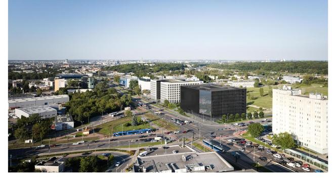 Wizualizacja biurowca Tischnera Office Park w Krakowie