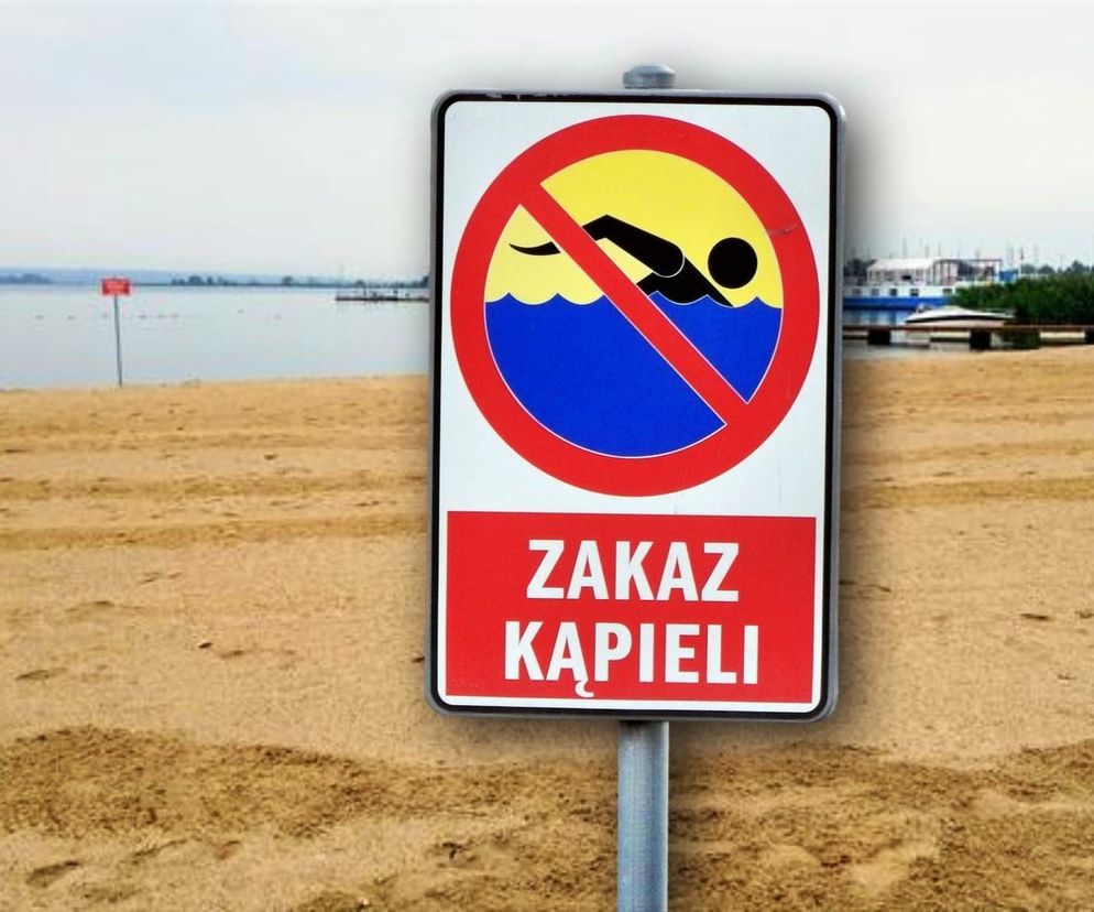 Zakaz kąpieli na kąpielisku w Dąbiu
