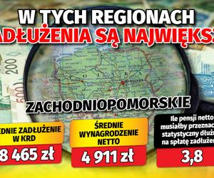 W tych regionach zadłużenia są największe