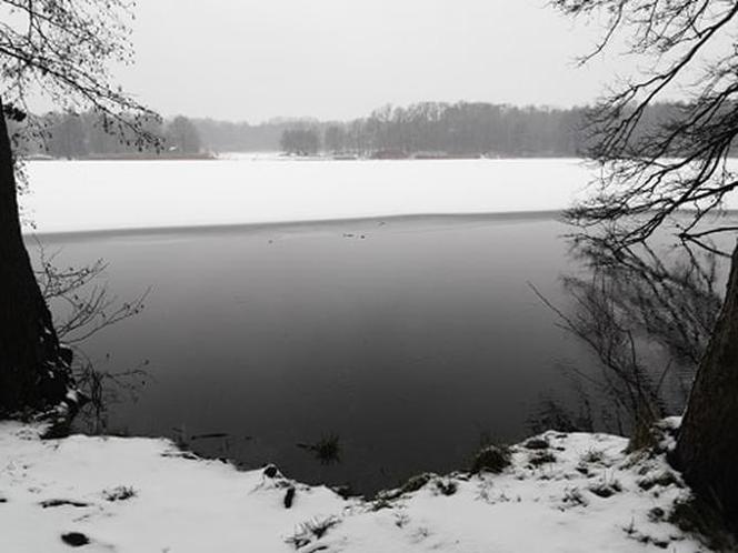 Jezioro Rusałka w zimowej aurze